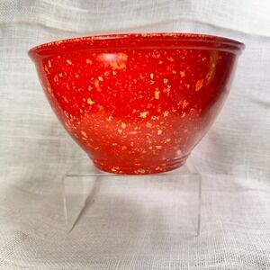 Rachael Ray Red Melamine Speckled Mixing Bowl 10 Inch Round Confetti Pattern